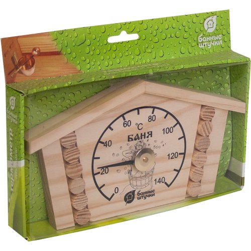 детальное фото термометр "избушка" 23*12,5*2,5см банные штучки в интернет-магазине Дачный Эксперт